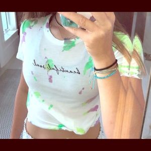 personally tie dyed “beautiful soul” crop top!